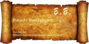 Bauch Benignusz névjegykártya